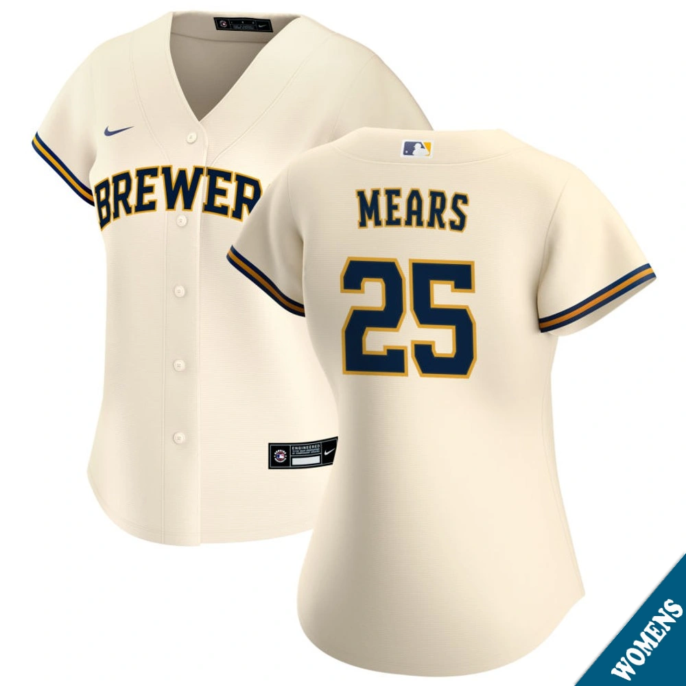 Women's Milwaukee Brewers Nick Mears #25 Home Cream Replica Jersey