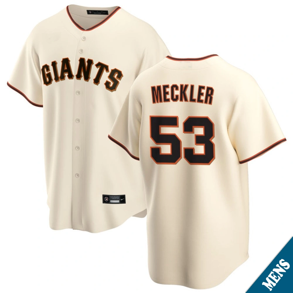 Men's San Francisco Giants Wade Meckler #53 Home Cream Replica Jersey