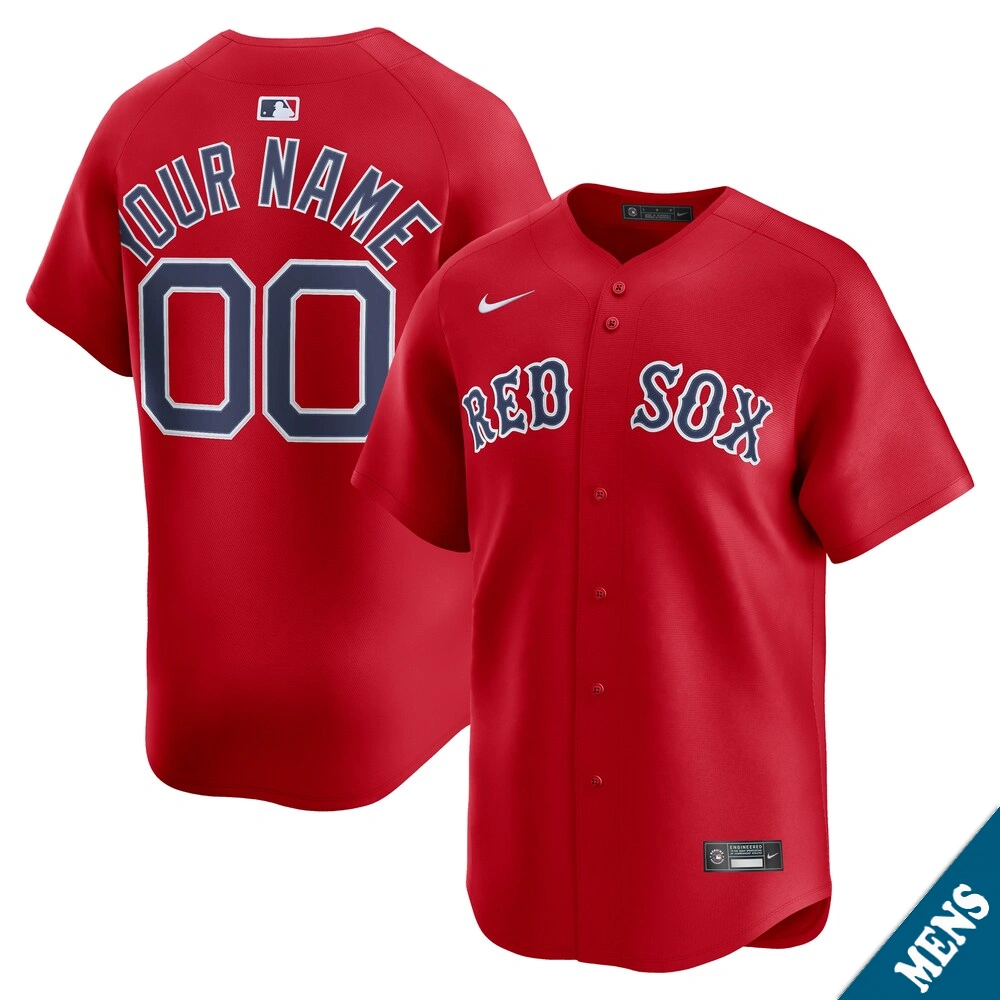 Men's Boston Red Sox Custom Red Alternate Limited Jersey