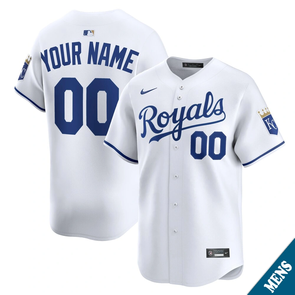 Men's Kansas City Royals Custom Home White Limited Jersey