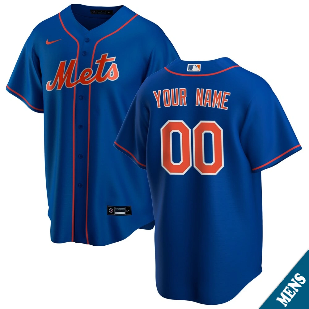 Men's New York Mets Custom Royal Alternate Replica Jersey Men's New York Mets Custom Royal Alternate Replica Jersey