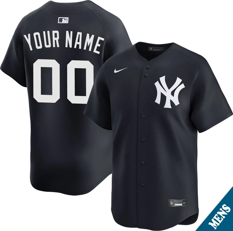 Men's New York Yankees Custom Navy Alternate Limited Jersey Men's New York Yankees Custom Navy Alternate Limited Jersey