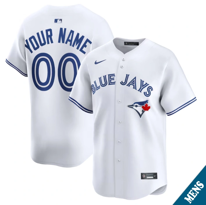 Men's Toronto Blue Jays Custom Home White Limited Jersey
