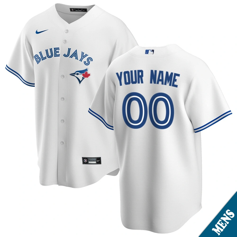 Men's Toronto Blue Jays Custom Home White Replica Jersey