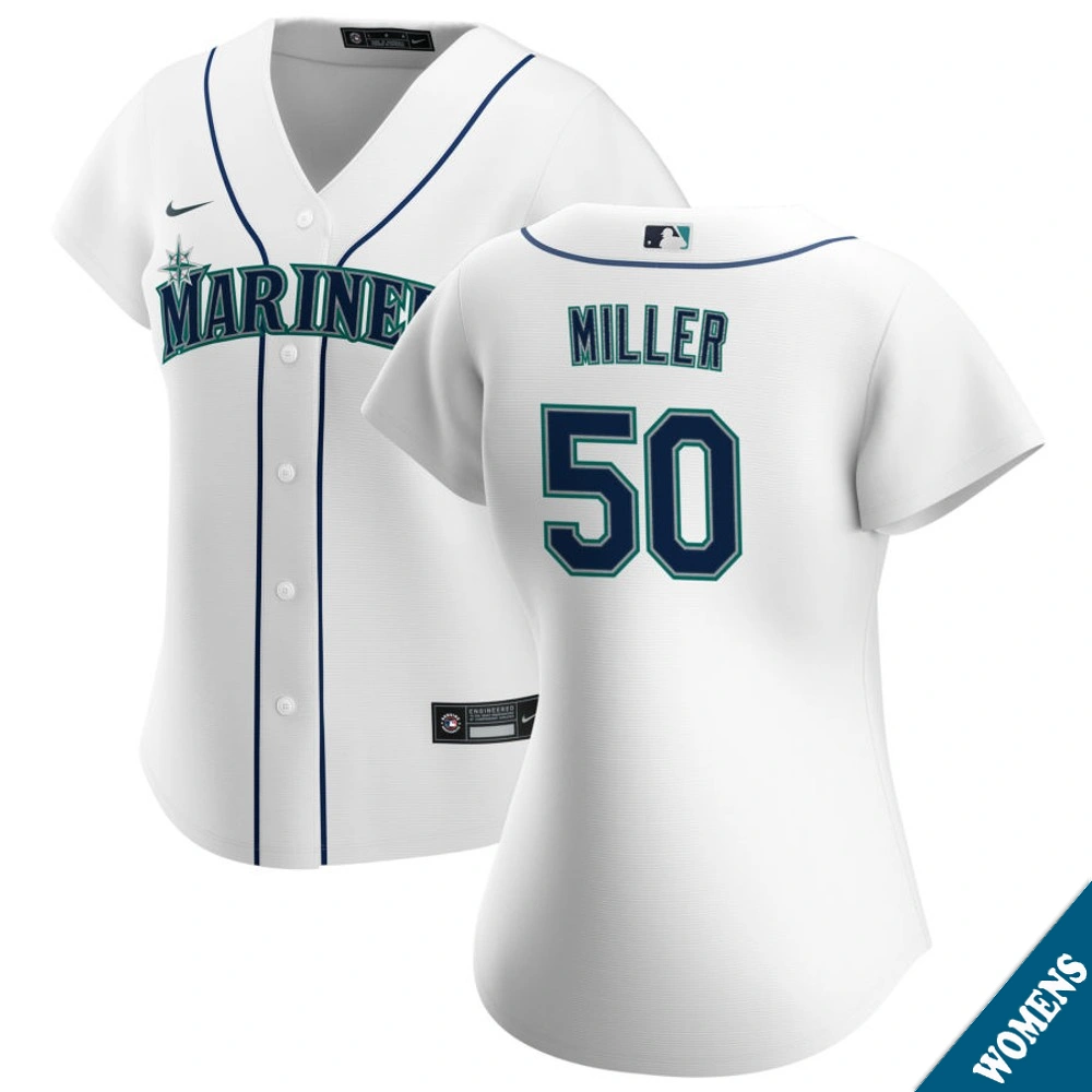 Women's Seattle Mariners Bryce Miller #50 Home White Replica Jersey