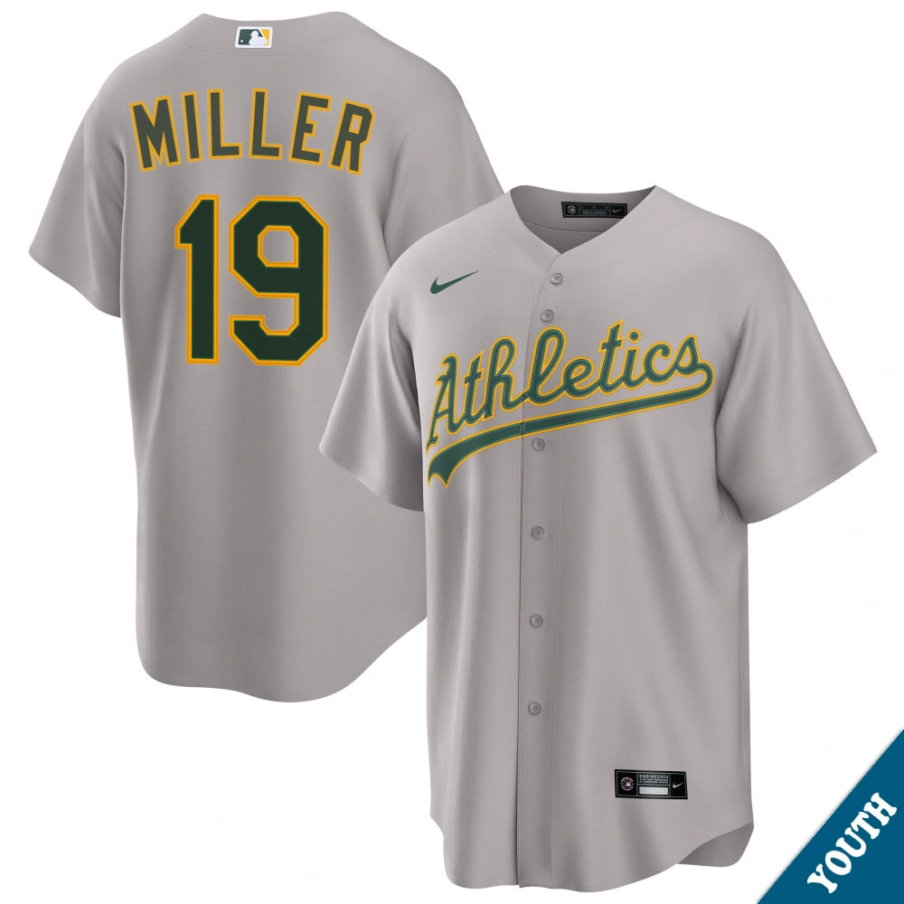 Youth Athletics Mason Miller #19 Gray Road Replica Jersey