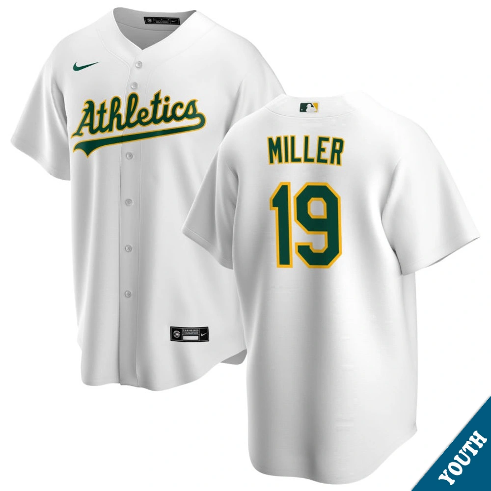 Youth Athletics Mason Miller #19 Home White Replica Jersey