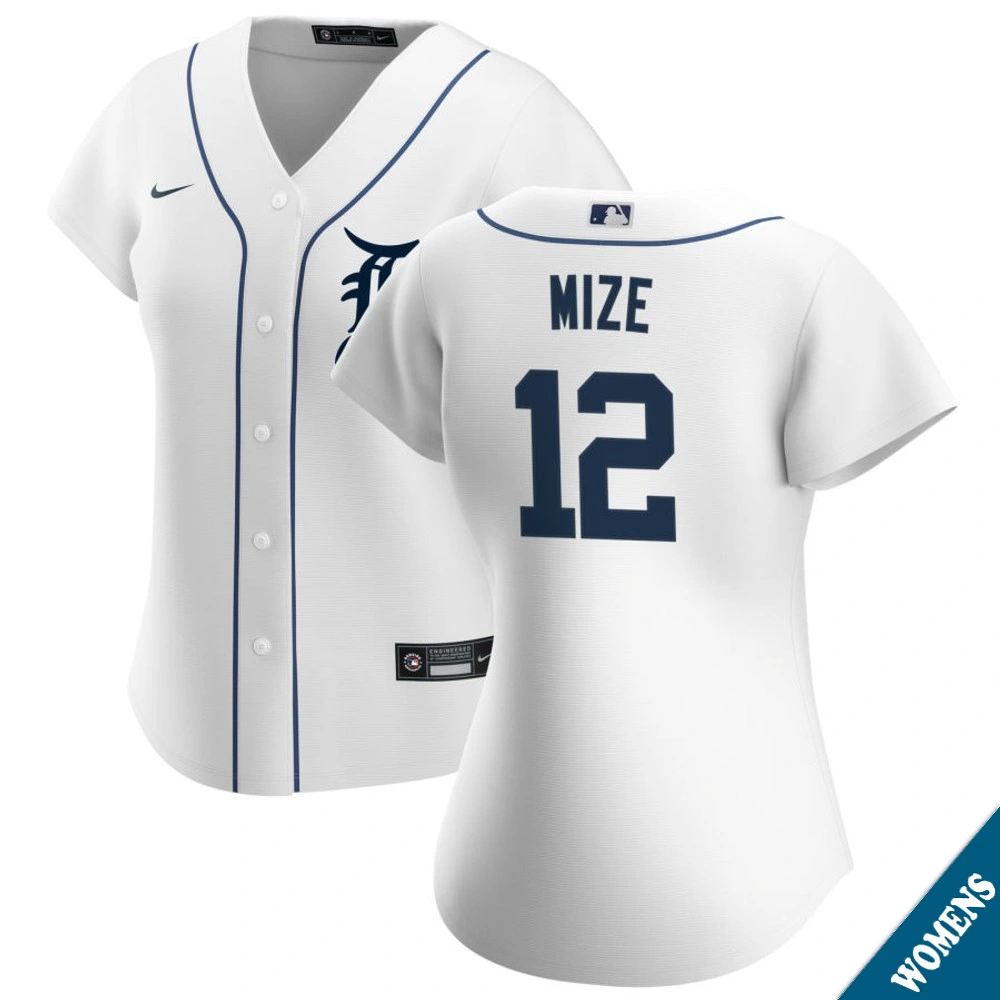 Women's Detroit Tigers Casey Mize #12 Home White Replica Jersey