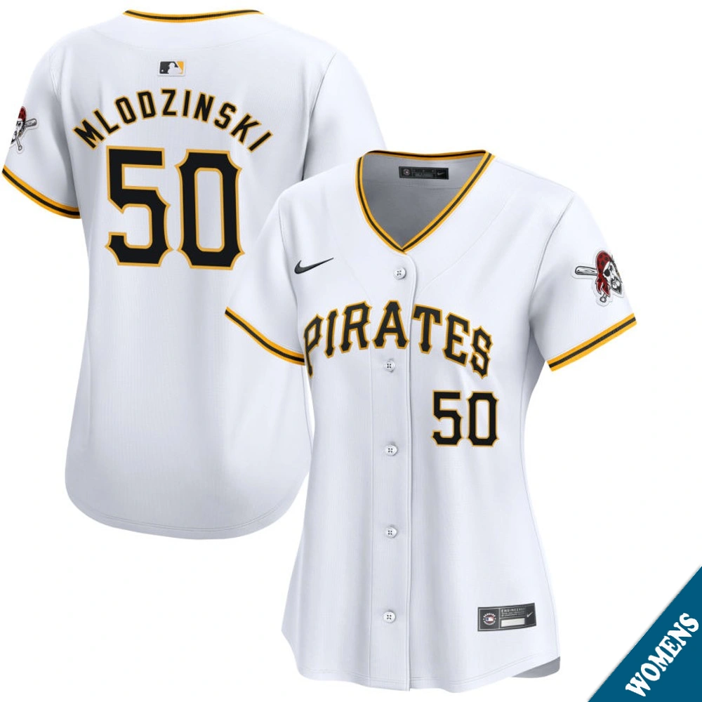 Women's Pittsburgh Pirates Carmen Mlodzinski #50 Home White Limited Jersey