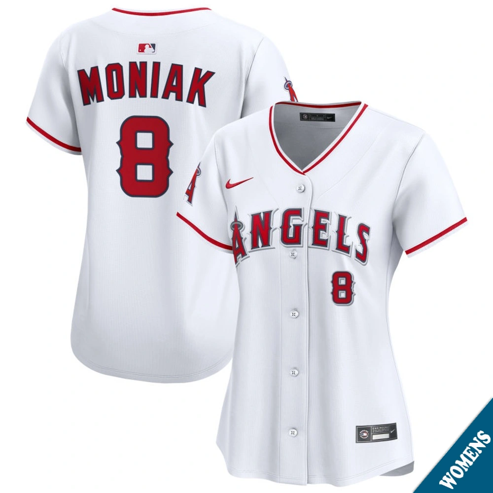 Women's Los Angeles Angels Mickey Moniak #8 Home White Limited Jersey