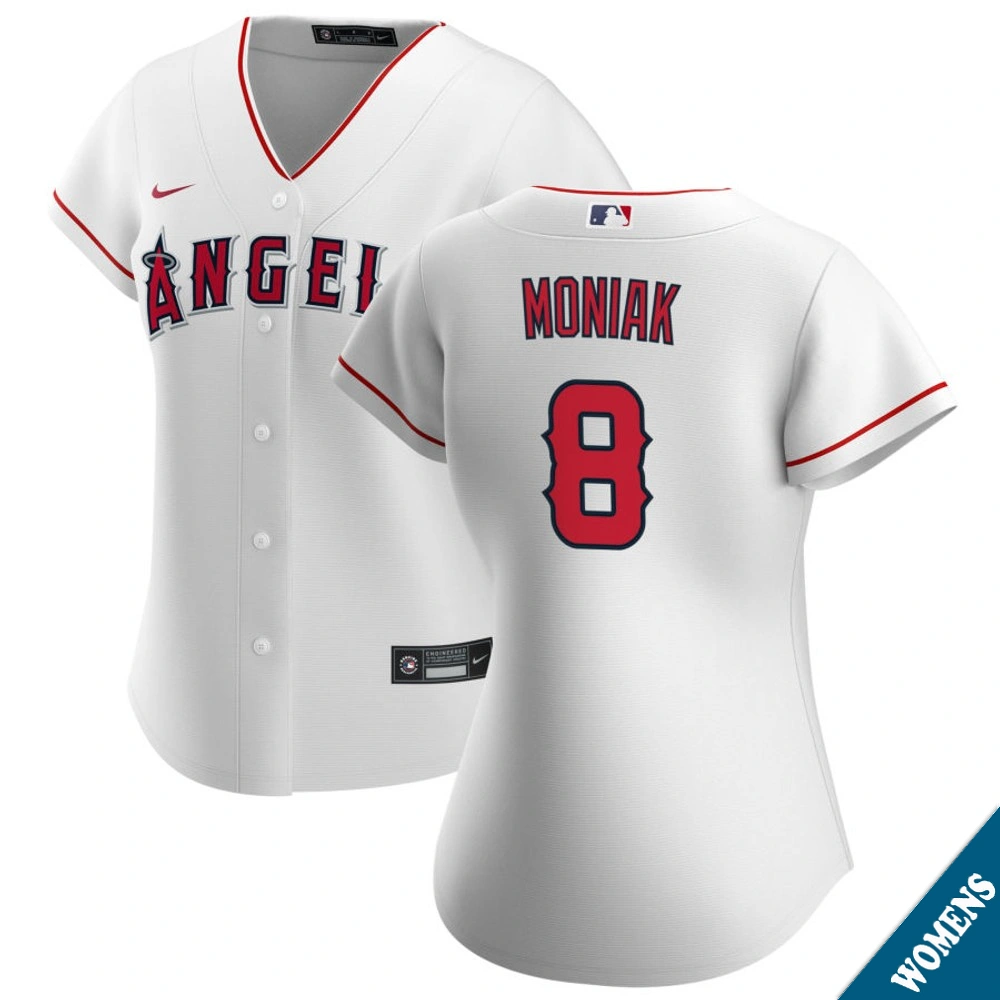 Women's Los Angeles Angels Mickey Moniak #8 Home White Replica Jersey
