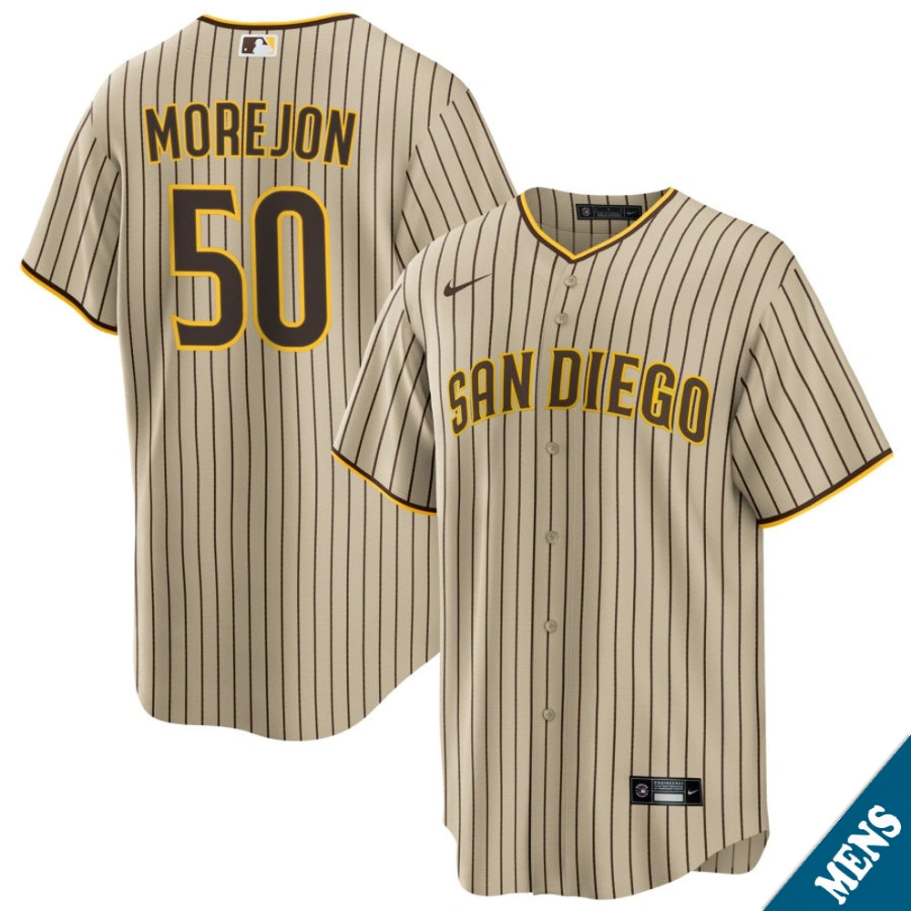 Men's San Diego Padres Adrian Morejon #50 Brown Road Replica Jersey