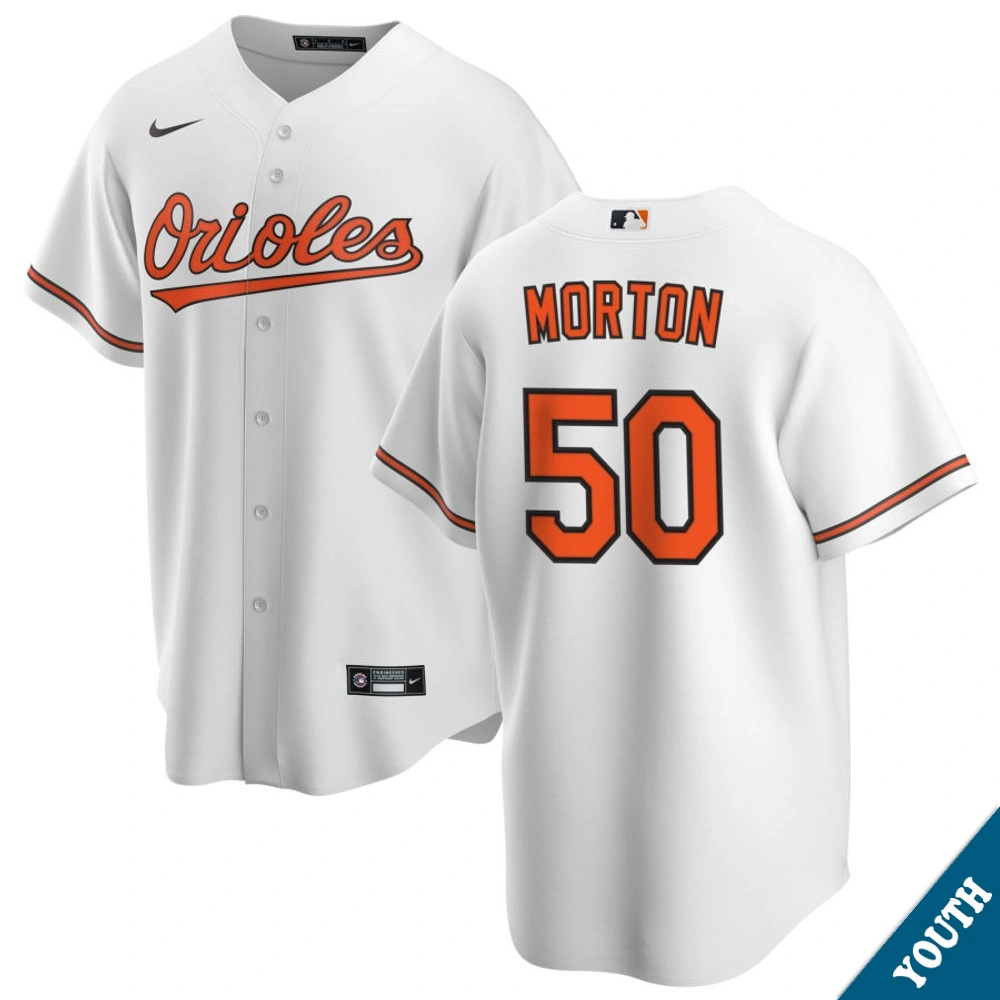 Youth Baltimore Orioles Charlie Morton #50 Home White Replica Jersey Youth Baltimore Orioles Charlie Morton #50 Home White Replica Jersey
