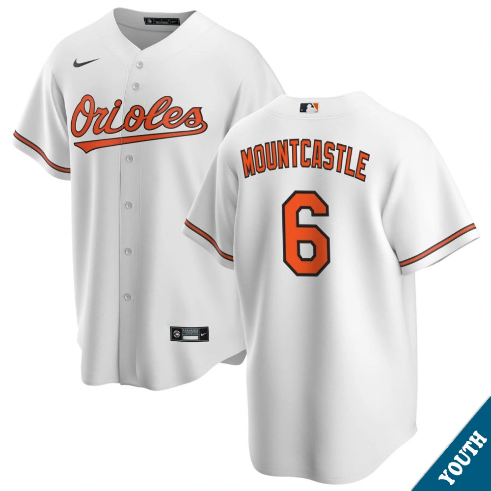 Youth Baltimore Orioles Ryan Mountcastle #6 Home White Replica Jersey Youth Baltimore Orioles Ryan Mountcastle #6 Home White Replica Jersey