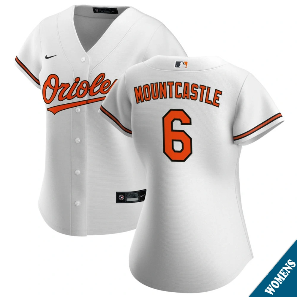 Women's Baltimore Orioles Ryan Mountcastle #6 Home White Replica Jersey Women's Baltimore Orioles Ryan Mountcastle #6 Home White Replica Jersey