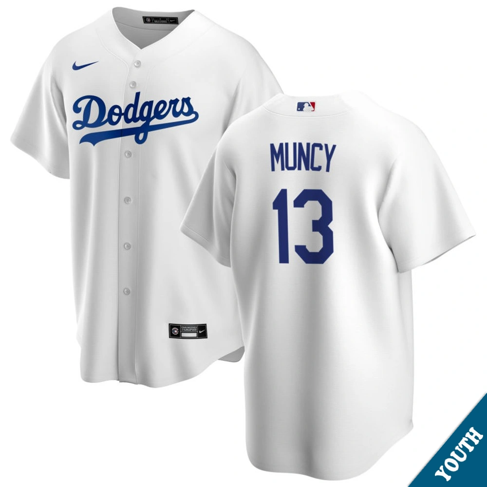 Youth Los Angeles Dodgers Max Muncy #13 Home White Replica Jersey