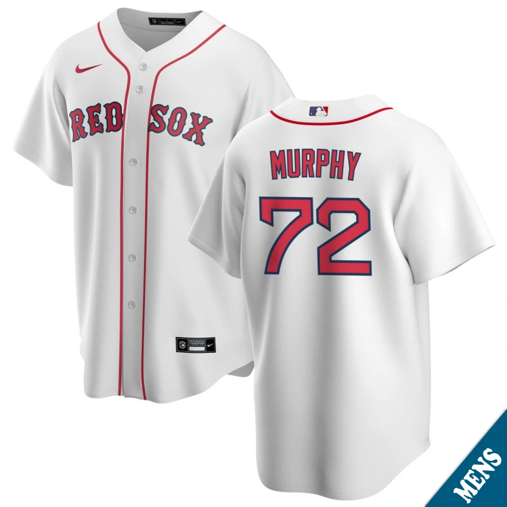 Men's Boston Red Sox Chris Murphy #72 Home White Replica Jersey Men's Boston Red Sox Chris Murphy #72 Home White Replica Jersey