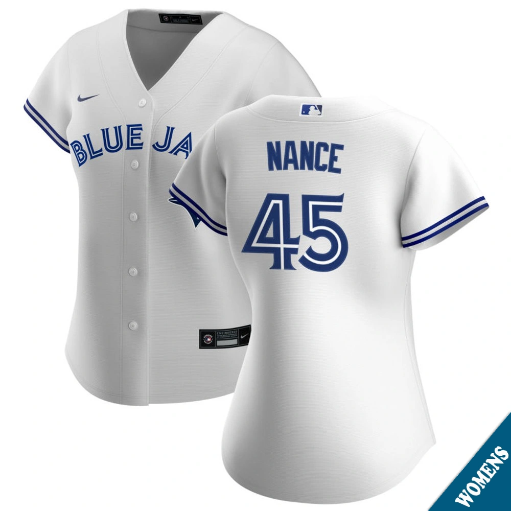 Women's Toronto Blue Jays Tommy Nance #45 Home White Replica Jersey
