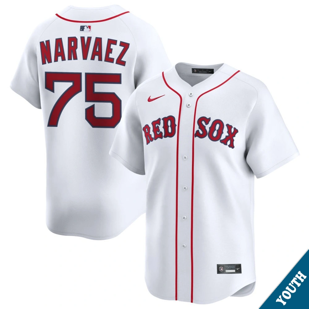 Youth Boston Red Sox Carlos Narvaez #75 Home White Limited Jersey Youth Boston Red Sox Carlos Narvaez #75 Home White Limited Jersey