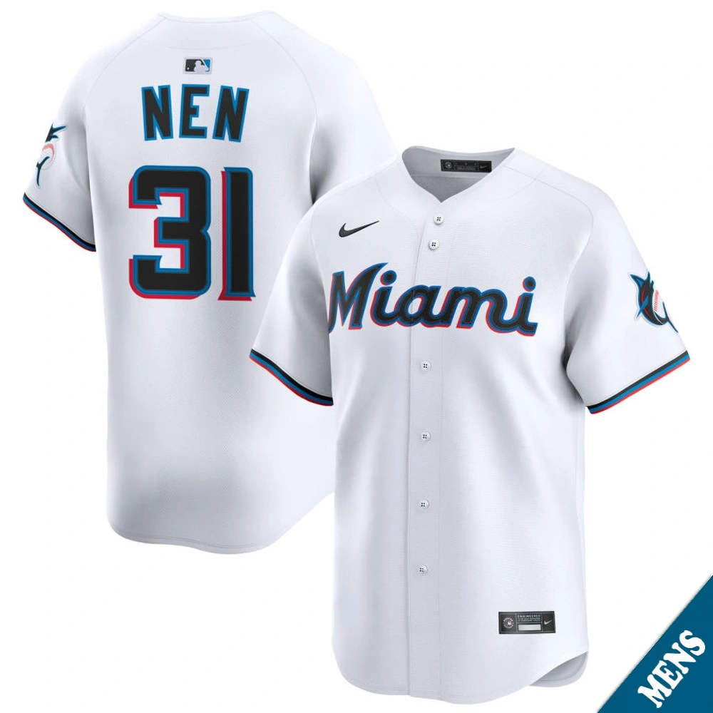 Men's Miami Marlins Robb Nen #31 Home White Limited Former Player‌ Jersey