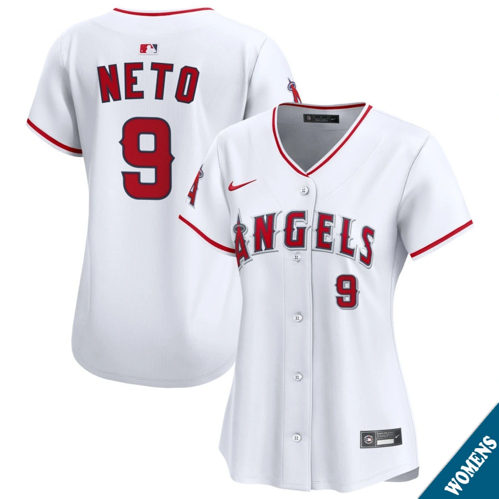 Women's Los Angeles Angels Zach Neto #9 Home White Limited Jersey