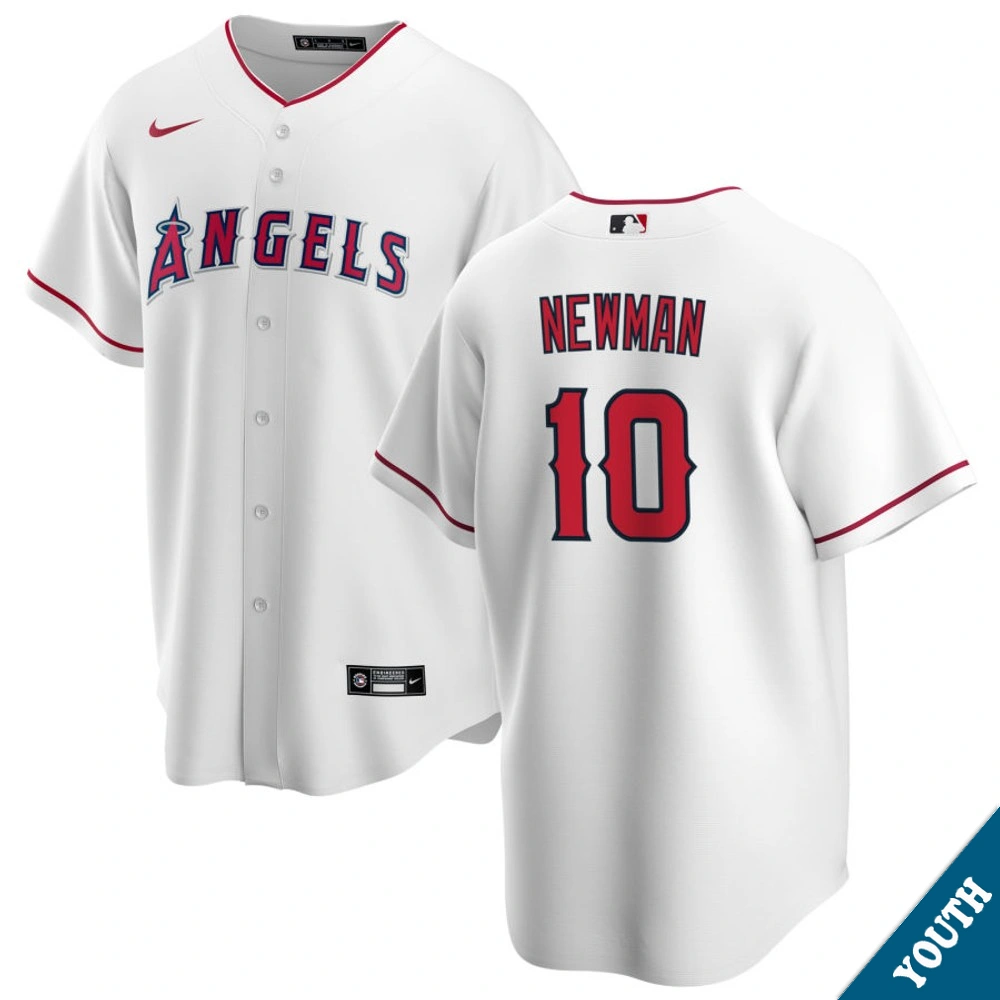 Youth Los Angeles Angels Kevin Newman #10 Home White Replica Jersey