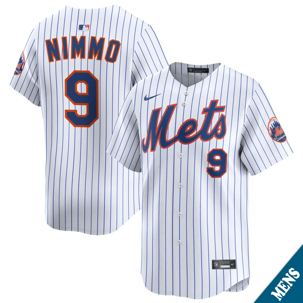 Men's New York Mets Brandon Nimmo #9 Home White Limited Jersey
