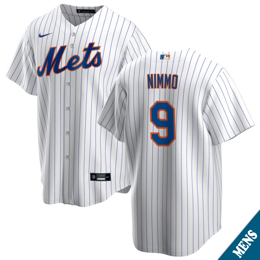 Men's New York Mets Brandon Nimmo #9 Home White Replica Jersey