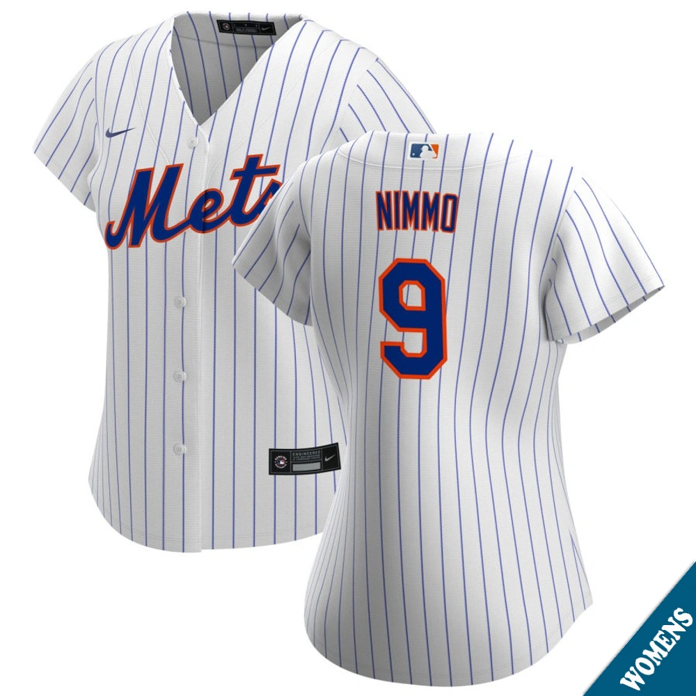 Women's New York Mets Brandon Nimmo #9 Home White Replica Jersey