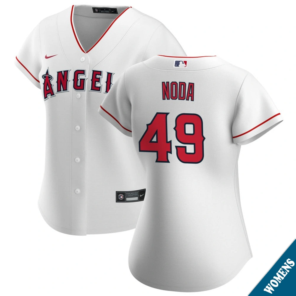 Women's Los Angeles Angels Ryan Noda #49 Home White Replica Jersey