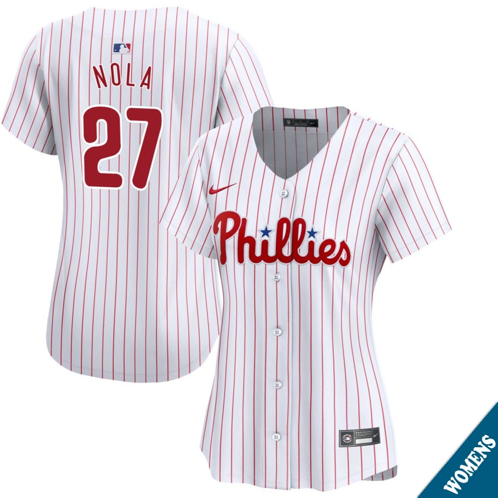 Women's Philadelphia Phillies Aaron Nola #27 Home White Limited Jersey