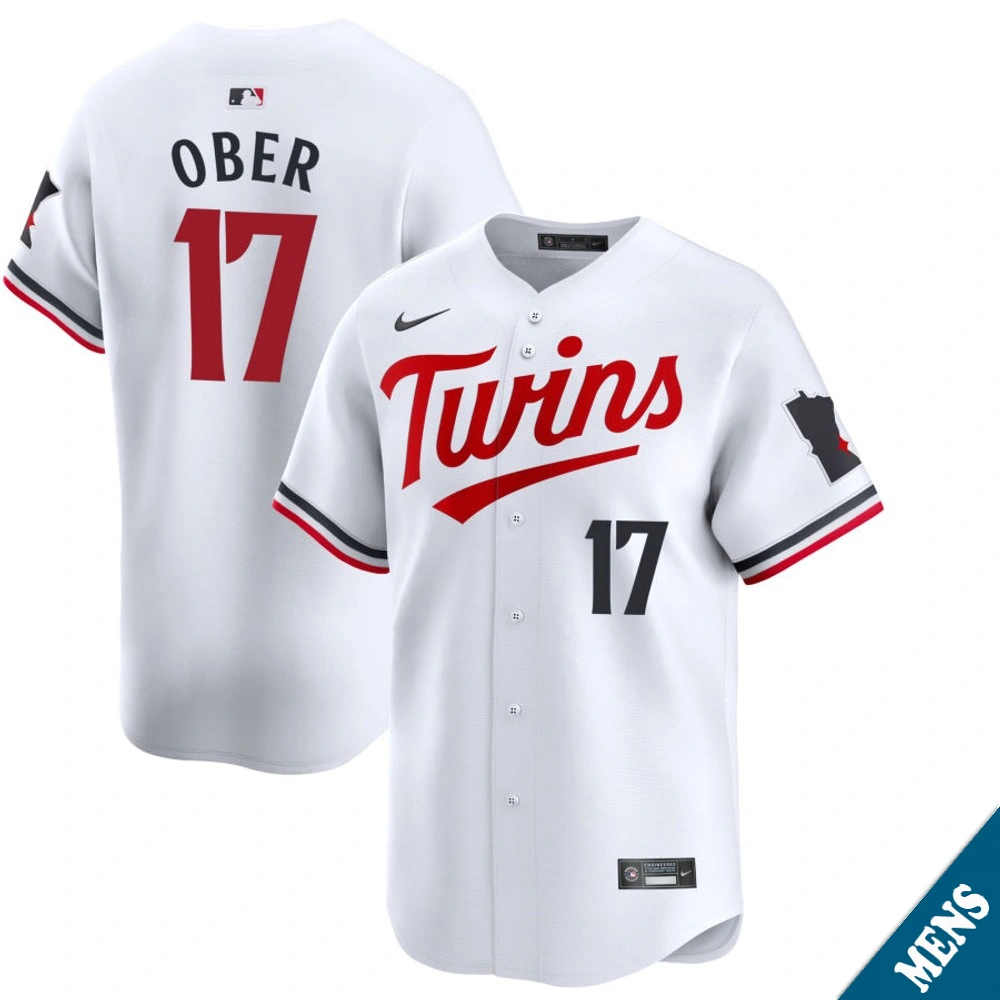 Men's Minnesota Twins Bailey Ober #17 Home White Limited Jersey Men's Minnesota Twins Bailey Ober #17 Home White Limited Jersey