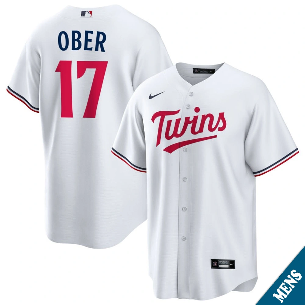 Men's Minnesota Twins Bailey Ober #17 Home White Replica Jersey