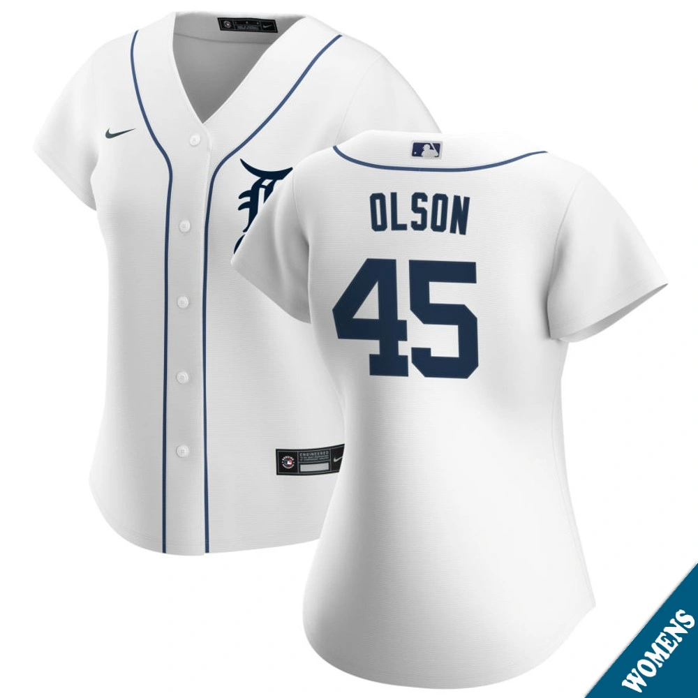 Women's Detroit Tigers Reese Olson #45 Home White Replica Jersey