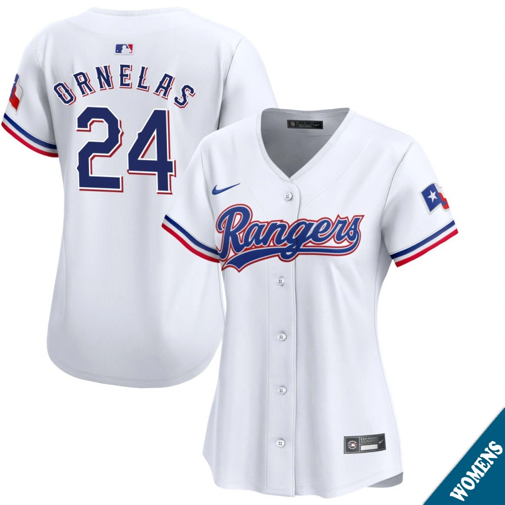Women's Texas Rangers Jonathan Ornelas #24 Home White Limited Jersey