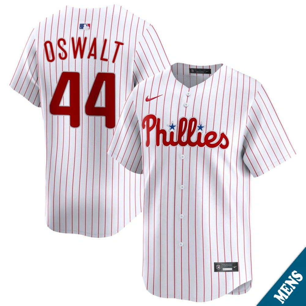 Men's Philadelphia Phillies Roy Oswalt #44 Home White Limited Former Player‌ Jersey