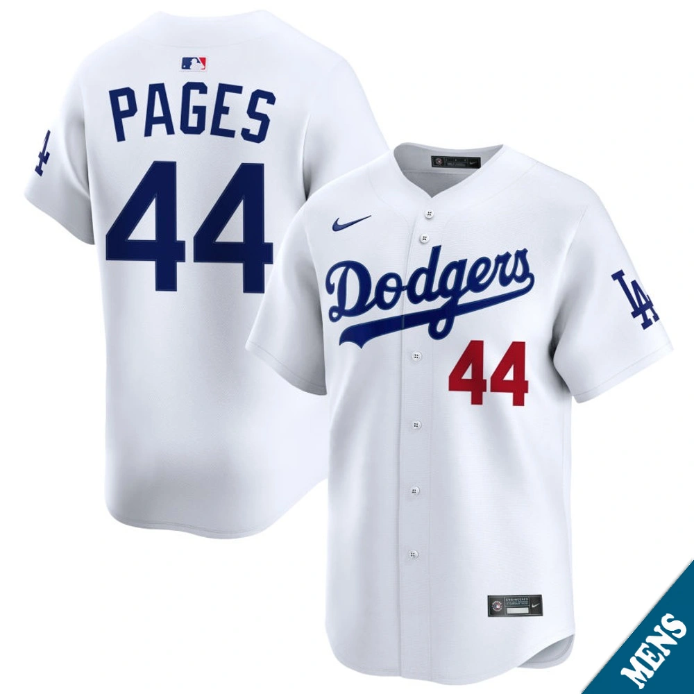 Men's Los Angeles Dodgers Andy Pages #44 Home White Limited Jersey