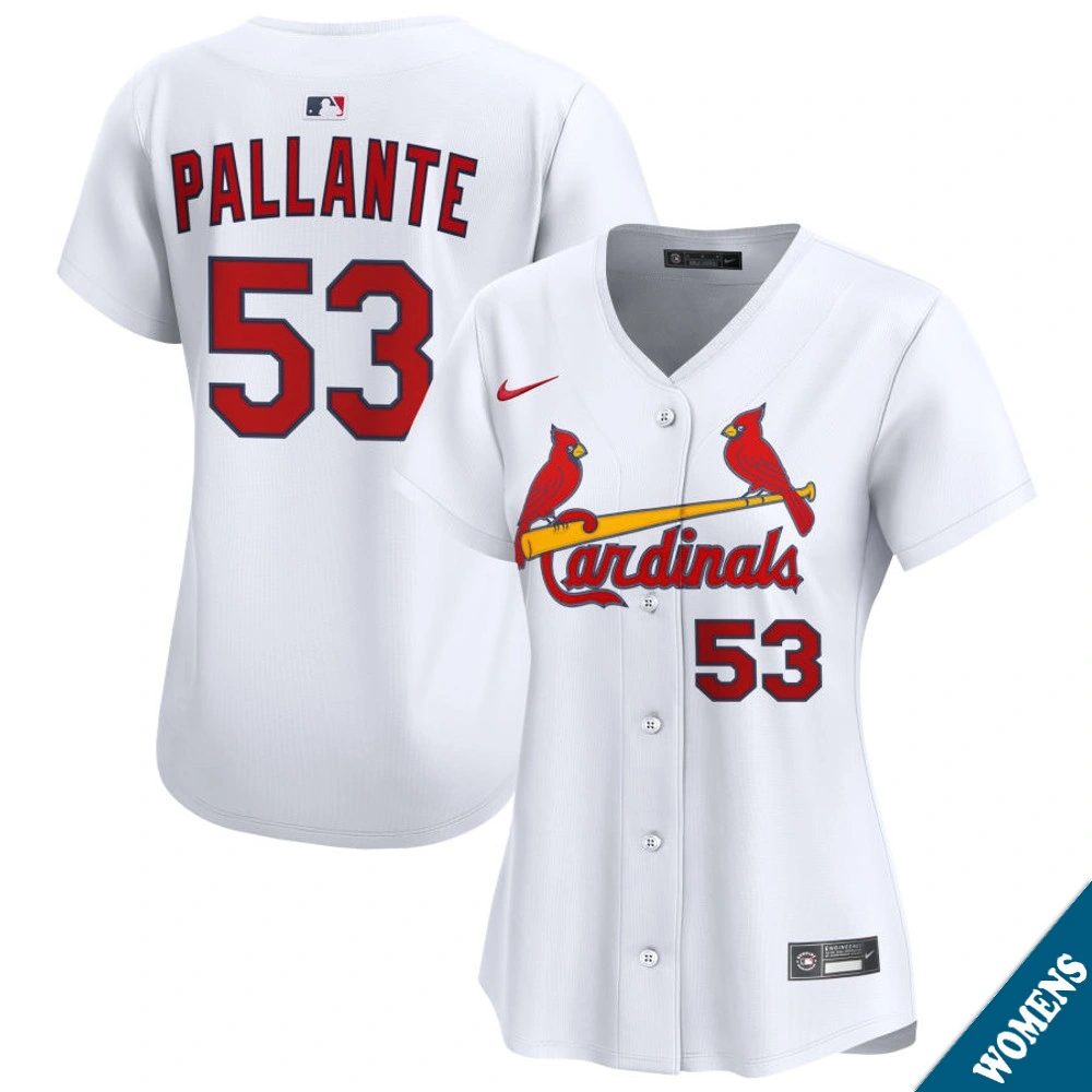 Women's St. Louis Cardinals Andre Pallante #53 Home White Limited Jersey Women's St. Louis Cardinals Andre Pallante #53 Home White Limited Jersey