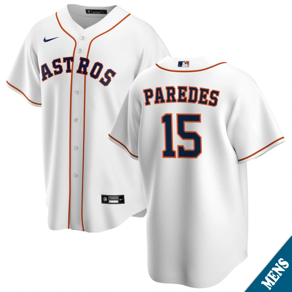 Men's Houston Astros Isaac Paredes #15 Home White Replica Jersey
