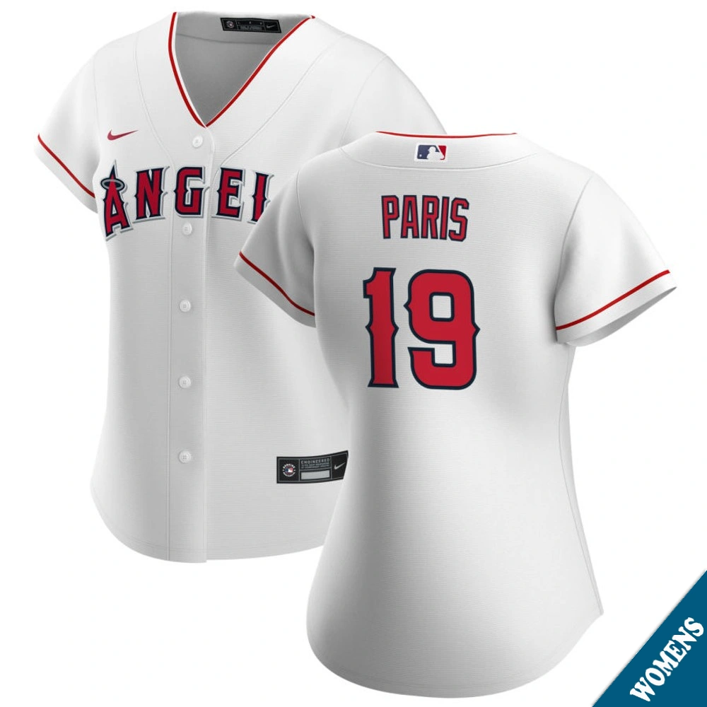 Women's Los Angeles Angels Kyren Paris #19 Home White Replica Jersey