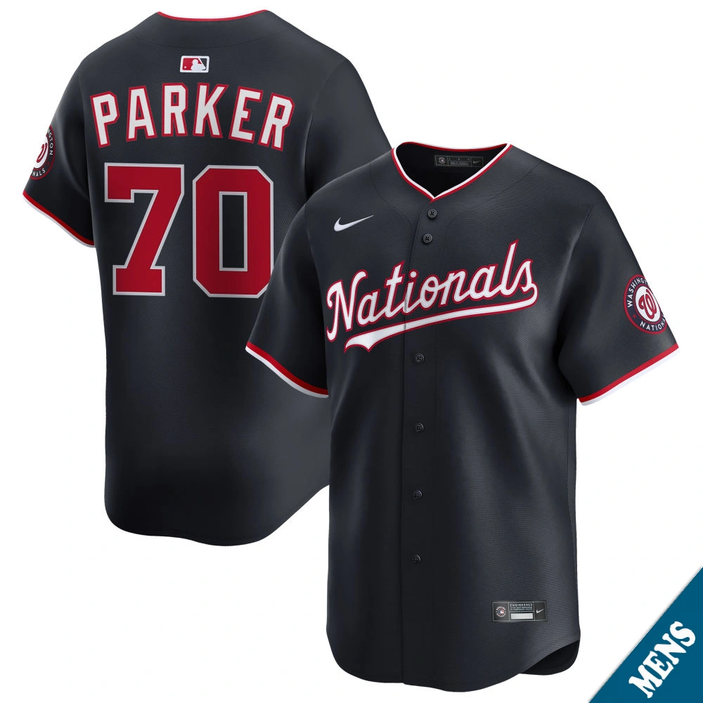 Men's Washington Nationals Mitchell Parker #70 Navy Alternate Limited Jersey