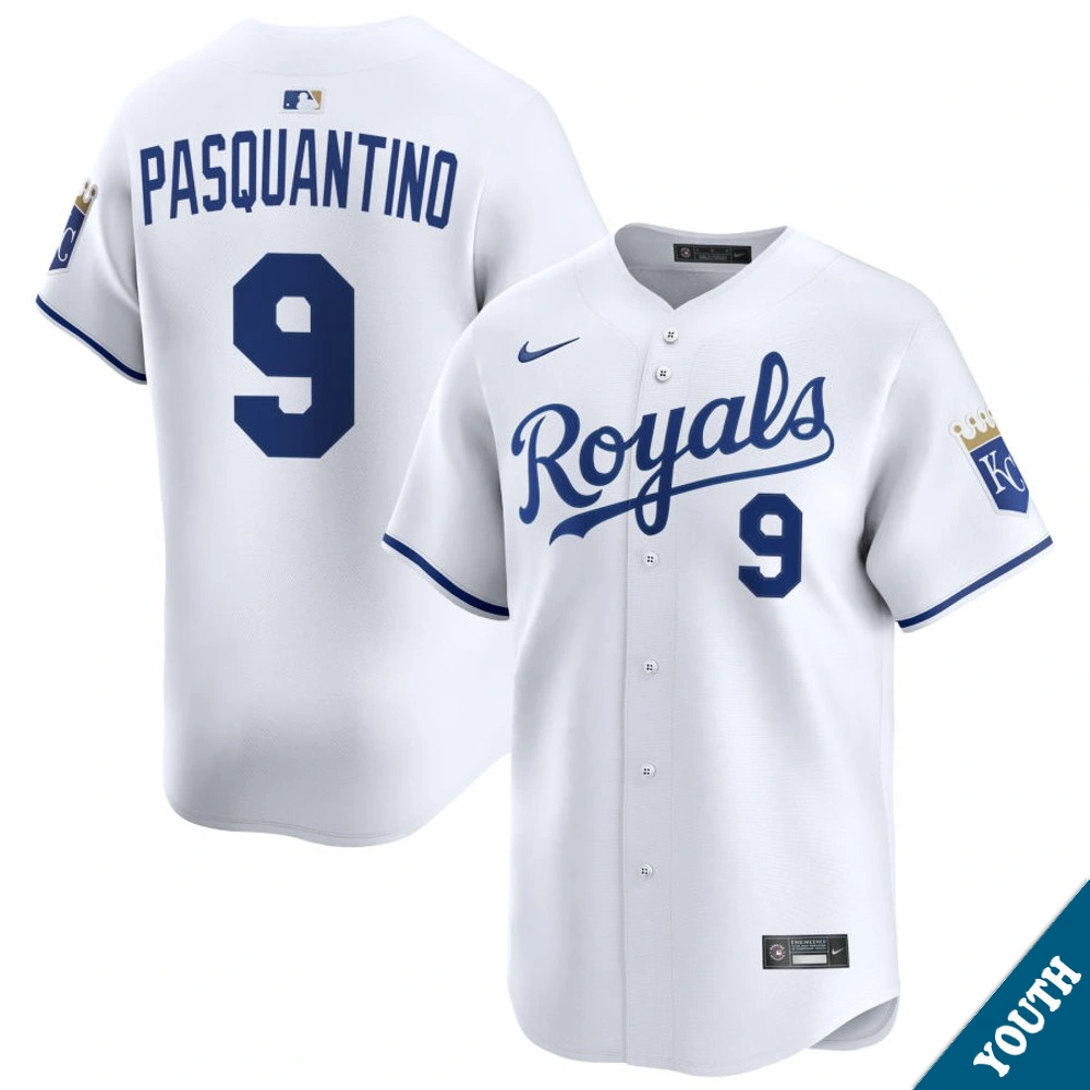 Youth Kansas City Royals Vinnie Pasquantino #9 Home White Limited Jersey