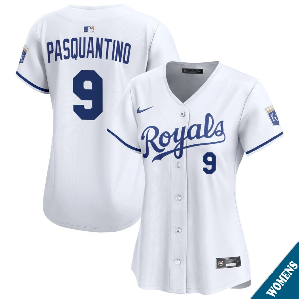 Women's Kansas City Royals Vinnie Pasquantino #9 Home White Limited Jersey