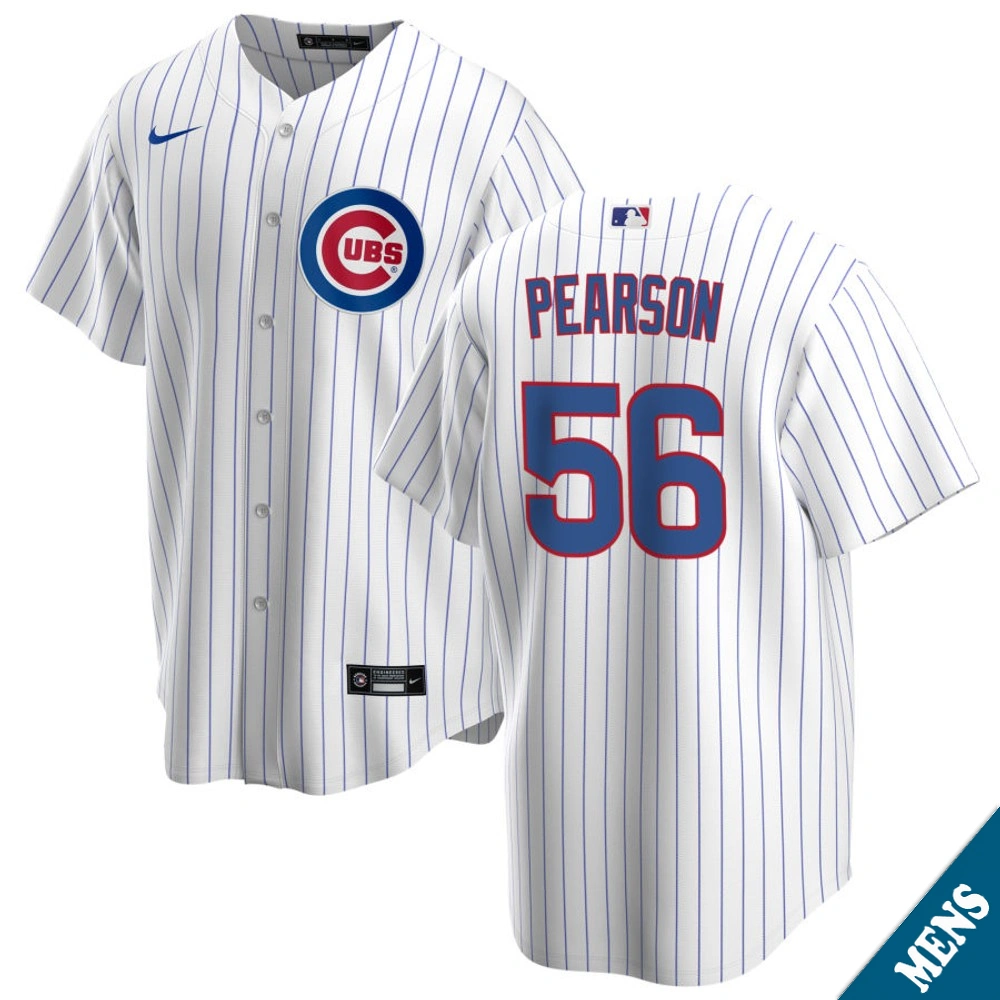 Men's Chicago Cubs Nate Pearson #56 Home White Replica Jersey