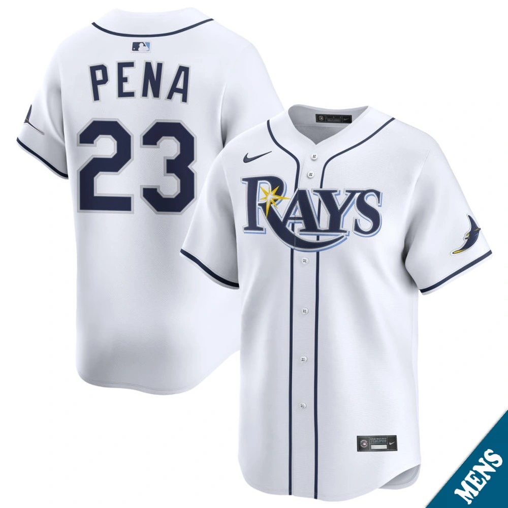 Men's Tampa Bay Rays Carlos Pena #23 Home White Limited Former Player‌ Jersey