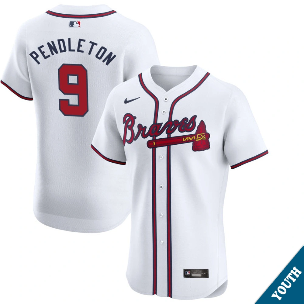 Youth Atlanta Braves Terry Pendleton #9 Home White Elite Former Player‌ Jersey
