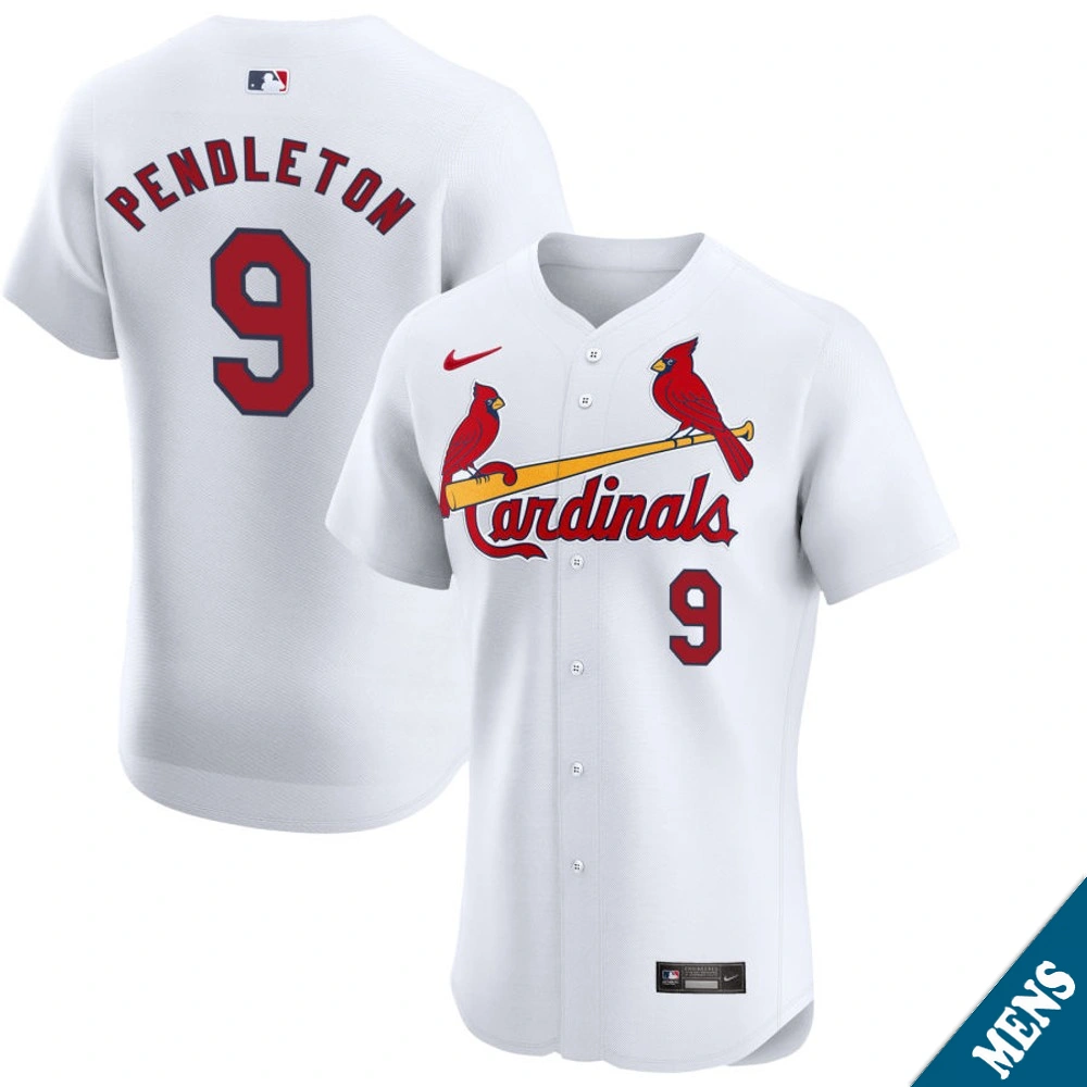 Men's St. Louis Cardinals Terry Pendleton #9 Home White Elite Former Player‌ Jersey