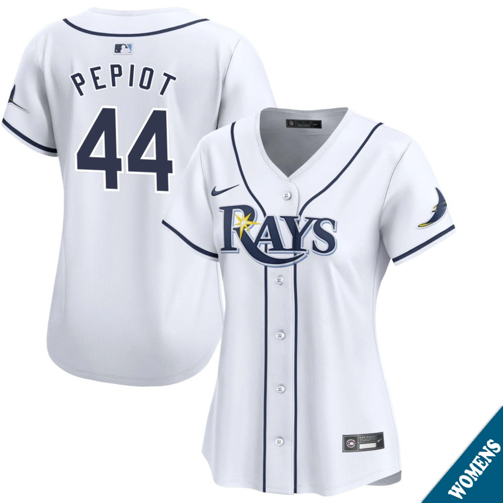 Women's Tampa Bay Rays Ryan Pepiot #44 Home White Limited Jersey
