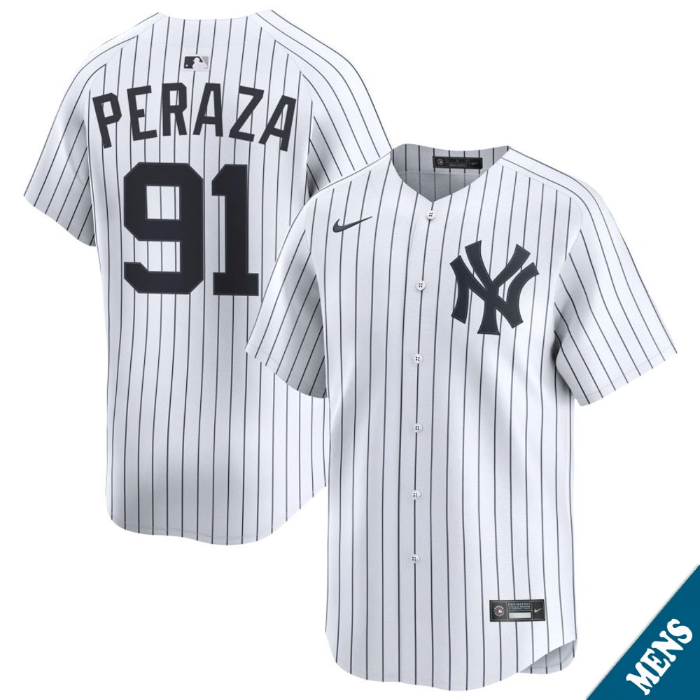 Men's New York Yankees Oswald Peraza #91 Home White Limited Jersey