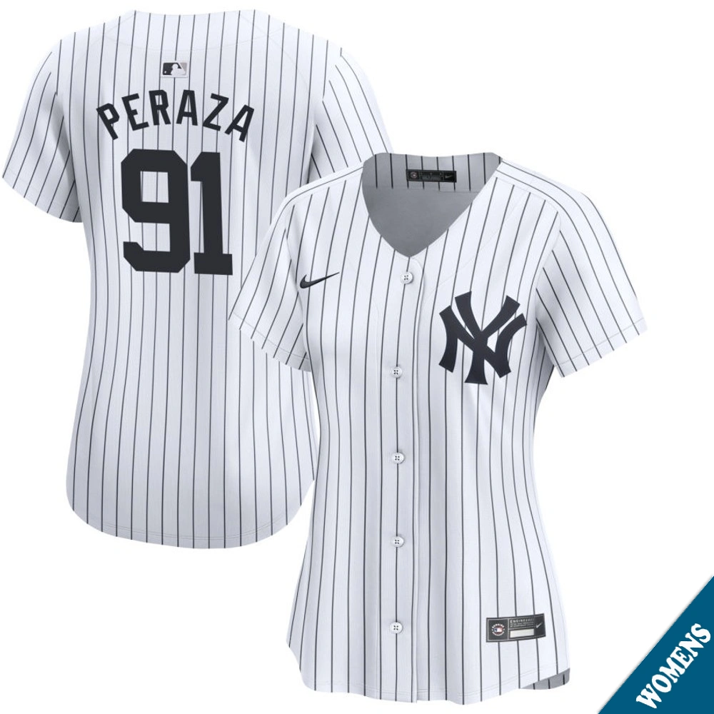 Women's New York Yankees Oswald Peraza #91 Home White Limited Jersey
